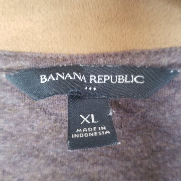 Banana Republic Quilted Pullover Sweatshirt Brown Half Zip Size XL - Picture 5 of 9